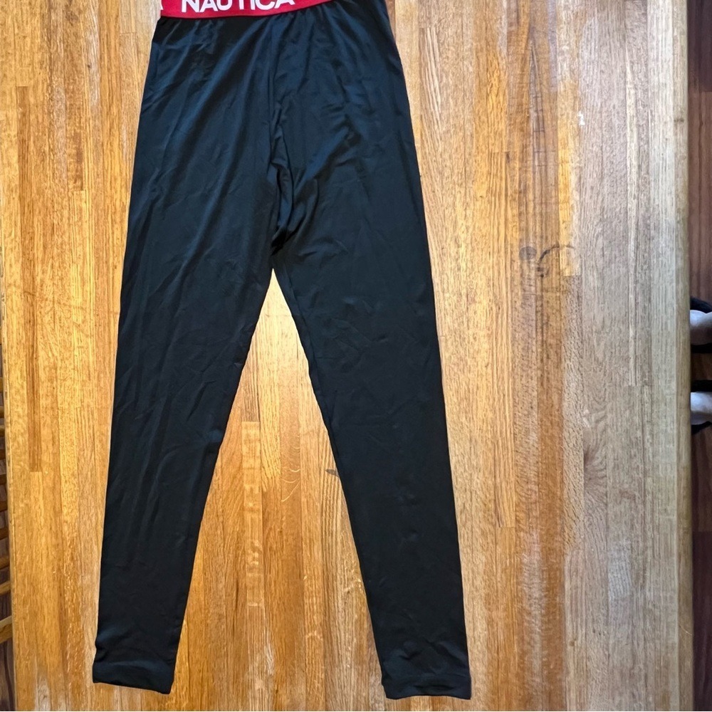 Nautica Small Black Red‎ Elastic Waist Active Stretch Breathable Ankle Legging